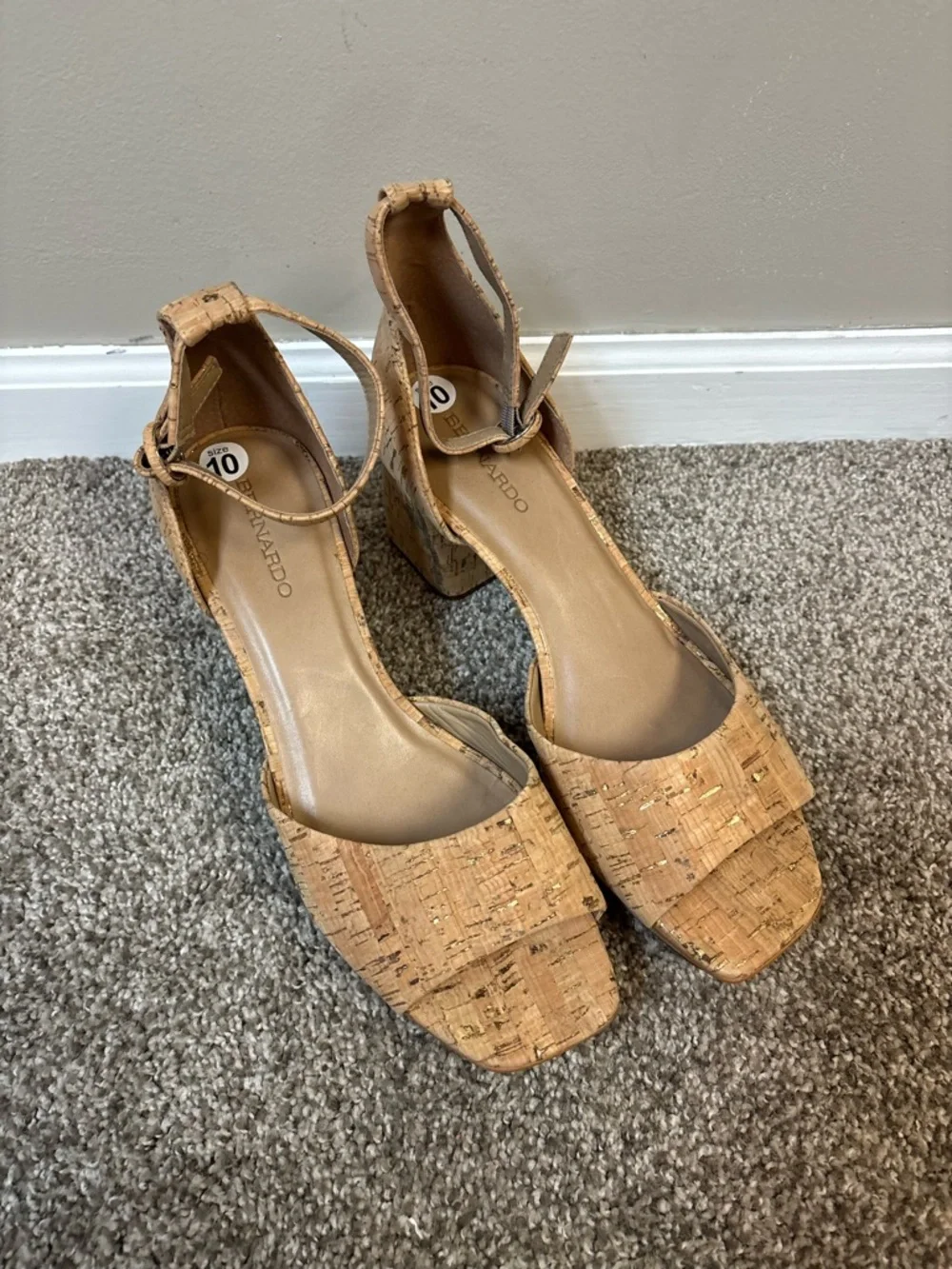 Bernardo Raleigh black suede platform block heels Size 10 M